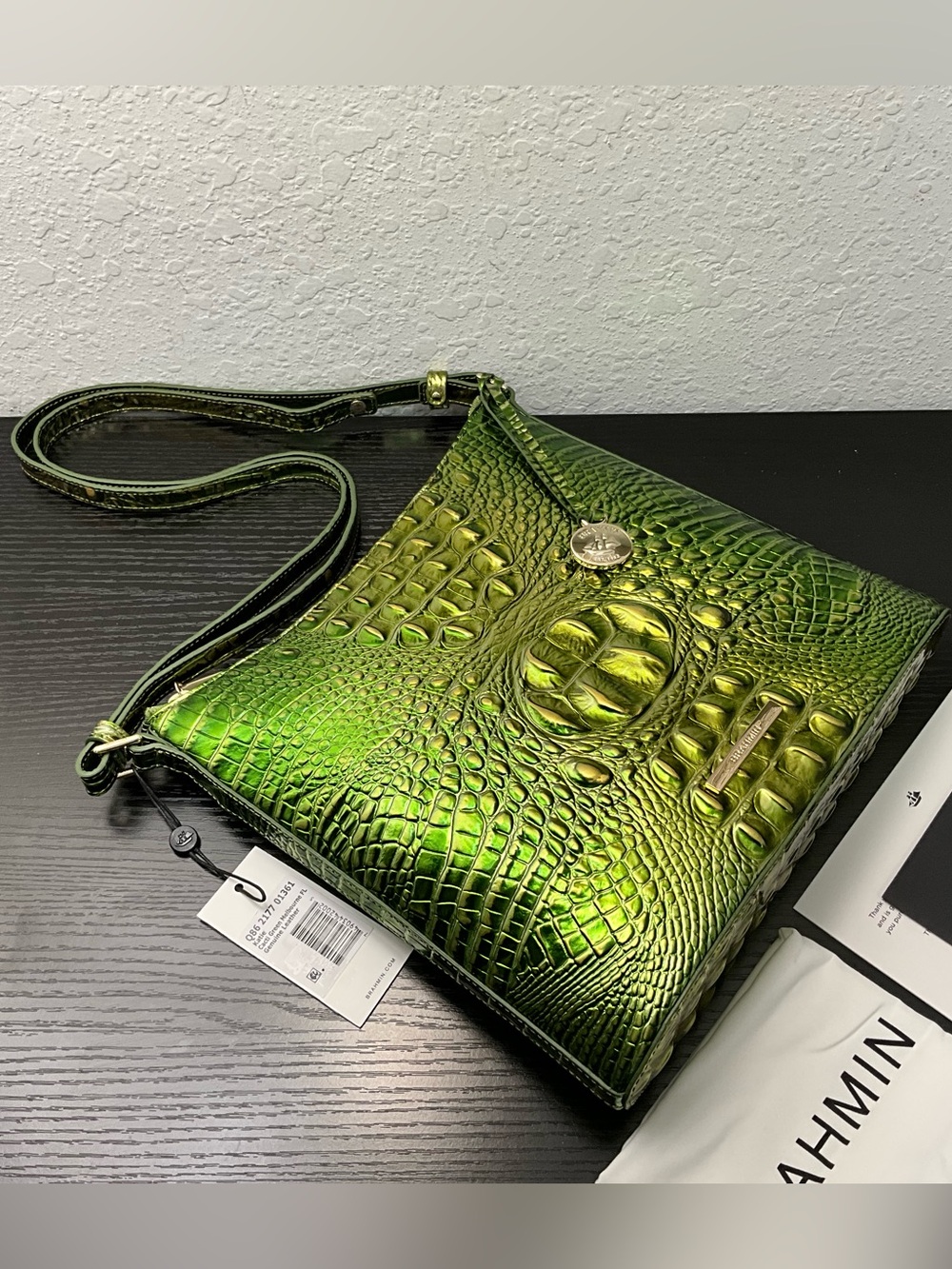 Brahmin Katie CACTI GREEN MELBOURNE DI w/Leather Eye GORGEOUS